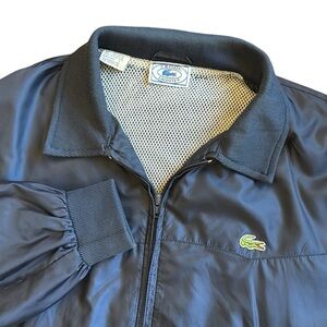 VTG 80’s IZOD Lacoste Full Zip Bomber Windbreaker Jacket Blue Alligator Large
